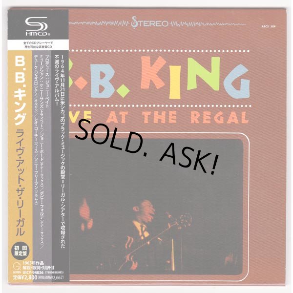 Photo1: LIVE AT THE REGAL (USED JAPAN MINI LP SHM-CD) B.B. KING  (1)