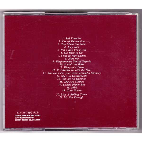 Photo2: JOHNNY THUNDERS / HURT ME (Used Japan Jewel Case CD) (2)