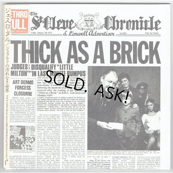 Photo1: THICK AS A BRICK - encore press (USED JAPAN MINI LP CD) JETHRO TULL  (1)