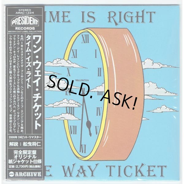 Photo1: TIME IS RIGHT (USED JAPAN MINI LP CD) ONE WAY TICKET  (1)