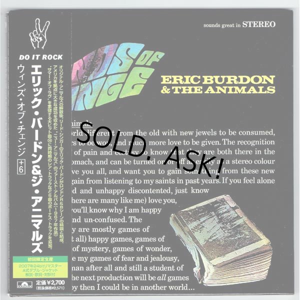 Photo1: ERIC BURDON & THE ANIMALS / WINDS OF CHANGE (Used Japan Mini LP CD) (1)