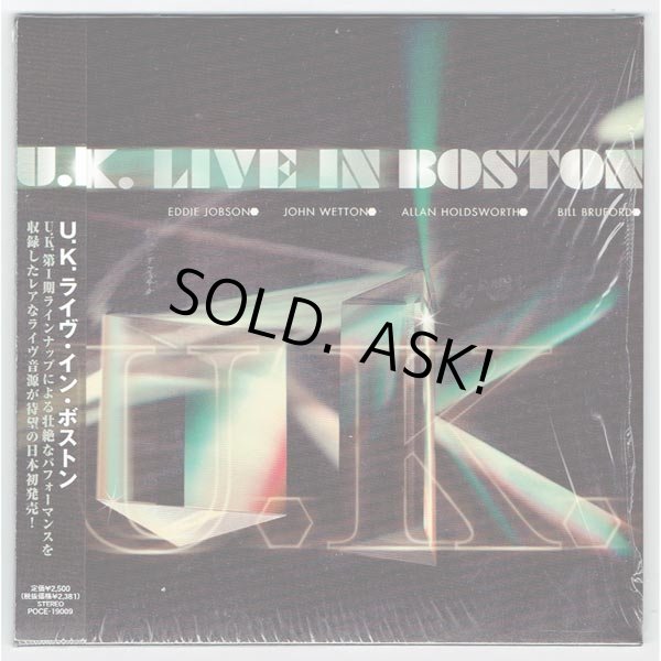 Photo1: LIVE IN BOSTON (USED JAPAN MINI LP CD) U.K. (Eddie Jobson, John Wetton, Allan Holdsworth, Bill Bruford)  (1)