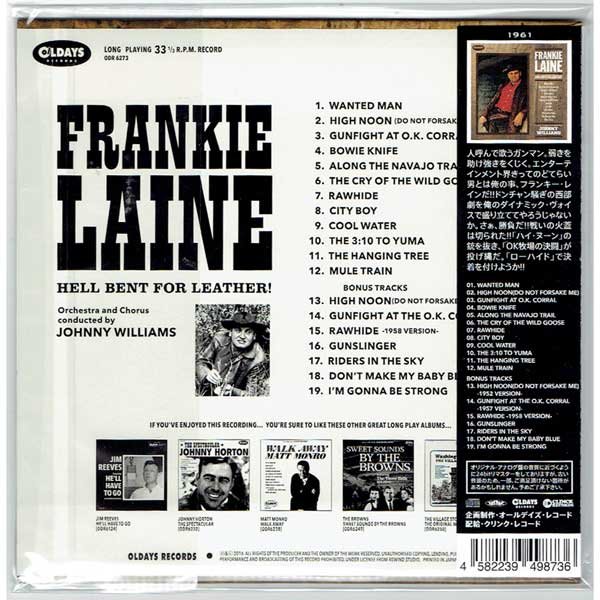 Photo2: FRANKIE LAINE / HELL BENT FOR LEATHER (Brand New Japan mini LP CD) * B/O * (2)