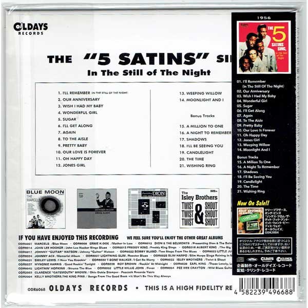 Photo2: THE 5 SATINS / THE 5 SATINS SING, IN THE STILL OF THE NIGHT (Brand New Japan mini LP CD) * B/O * (2)
