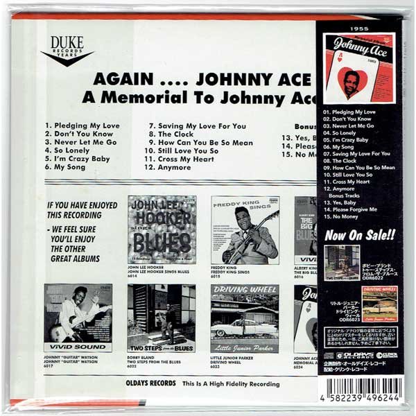 Photo2: JOHNNY ACE / MEMORIAL ALBUM (Brand New Japan mini LP CD) * B/O * (2)