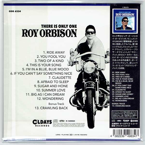 Photo2: ROY ORBISON / THERE IS ONLY ONE (Brand New Japan Mini LP CD) * B/O * (2)