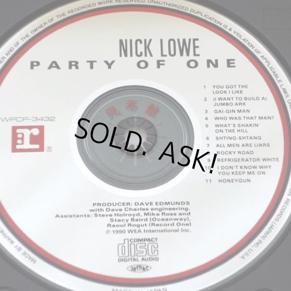 Photo4: NICK LOWE / PARTY OF ONE (Used Japan Jewel Case CD - Promo Sample) (4)
