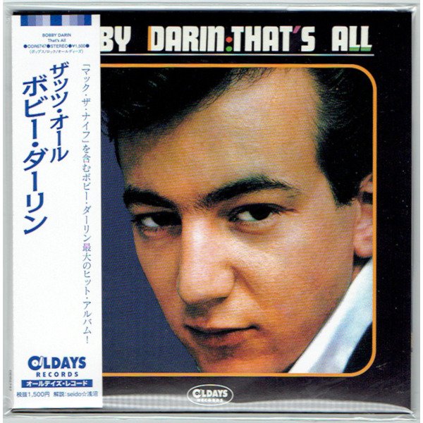 Photo1: BOBBY DARIN / THAT’S ALL (Brand New Japan mini LP CD) * B/O * (1)