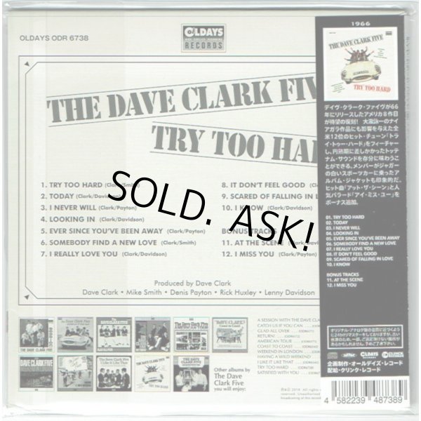 Photo2: THE DAVE CLARK FIVE / TRY TOO HARD (Brand New Japan mini LP CD) (2)