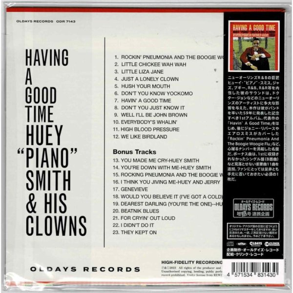 Photo2: HUEY ”PIANO” SMITH & HIS CLOWNS / HAVING A GOOD TIME (Brand New Japan mini LP CD) * B/O * (2)