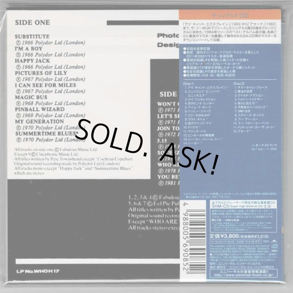 Photo4: THE WHO / THE SINGLES (Used Japan mini LP SHM-CD) (4)