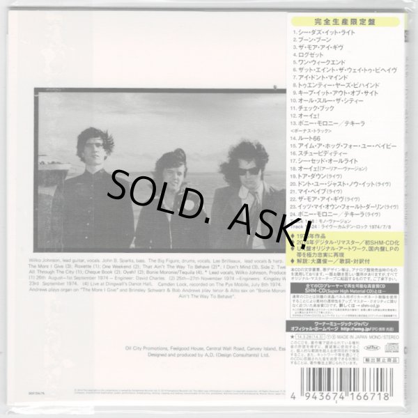 Photo2: DR. FEELGOOD / DOWN BY THE JETTY (Used Japan mini LP SHM-CD) Wilko Johnson (2)