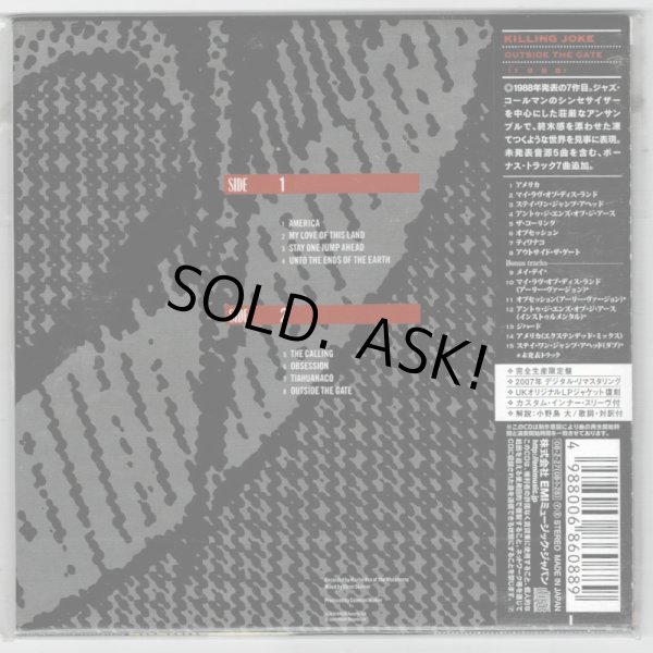 Photo2: KILLING JOKE / OUTSIDE THE GATE (Used Japan mini LP CD) (2)