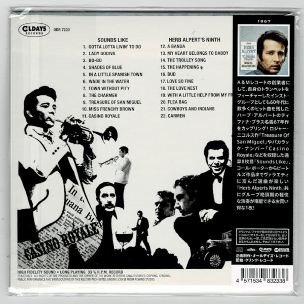 Photo2: HERB ALPERT & THE TIJUANA BRASS / SOUNDS LIKE + HERB ALPERT'S NINTH (Brand New Japan mini LP CD) * B/O * (2)