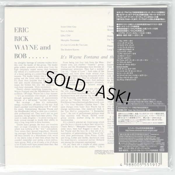 Photo2: WAYNE FONTANA & THE MINDBENDERS / ERIC, RICK, WAYNE AND BOB - IT'S WAYNE FONTANA AND THE MINDBENDERS (Used Japan mini LP SHM-CD) (2)