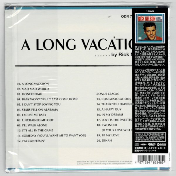 Photo2: RICK NELSON / A LONG VACATION (Brand New Japan mini LP CD) * B/O * (2)