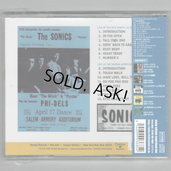 Photo2: THE SONICS / BUSY BODY!!! - LIVE IN TACOMA 1964 (Used Japan Jewel Case CD) (2)