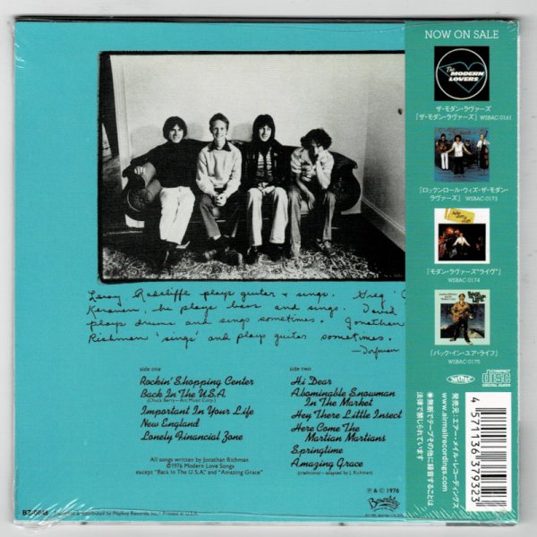 Photo2: JONATHAN RICHMAN & THE MODERN LOVERS / JONATHAN RICHMAN & THE MODERN LOVERS (Brand New Japan mini LP CD) (2)