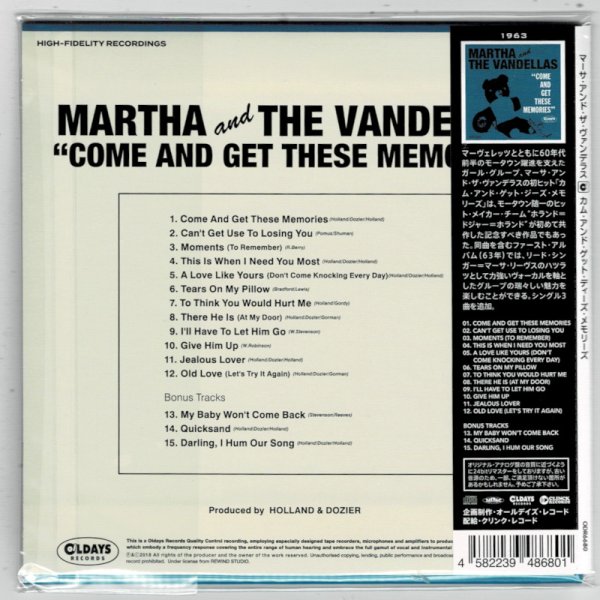Photo2: MARTHA AND THE VANDELLAS / COME AND GET THESE MEMORIES (Brand New Japan mini LP CD) * B/O * (2)